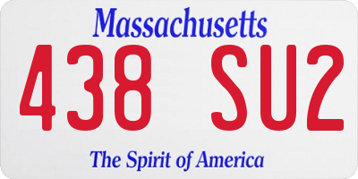 MA license plate 438SU2