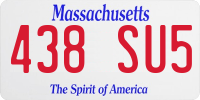 MA license plate 438SU5