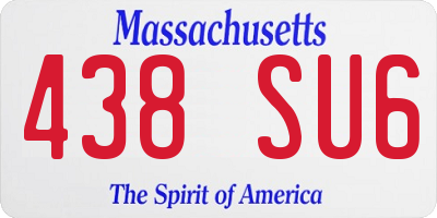 MA license plate 438SU6