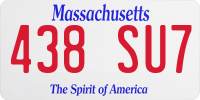 MA license plate 438SU7