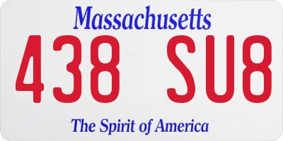 MA license plate 438SU8