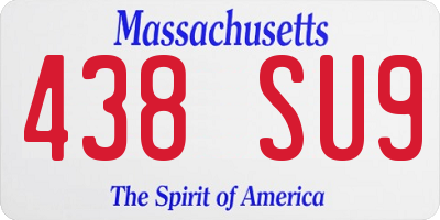 MA license plate 438SU9
