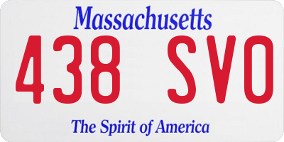 MA license plate 438SV0