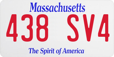 MA license plate 438SV4