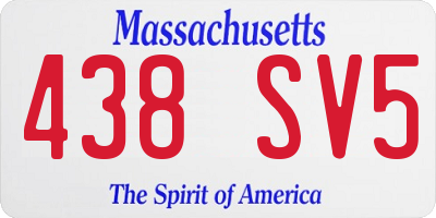 MA license plate 438SV5