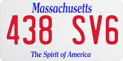 MA license plate 438SV6