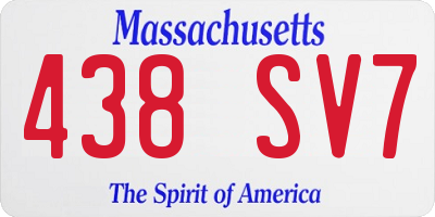 MA license plate 438SV7