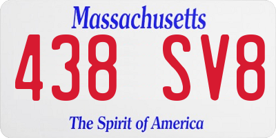 MA license plate 438SV8