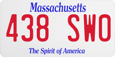 MA license plate 438SW0