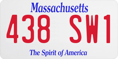 MA license plate 438SW1