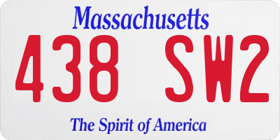 MA license plate 438SW2