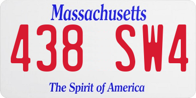 MA license plate 438SW4