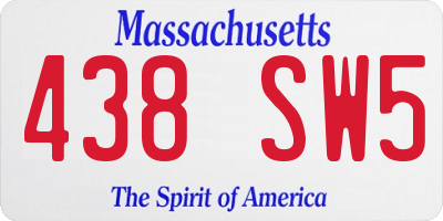 MA license plate 438SW5