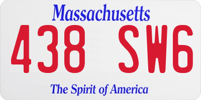 MA license plate 438SW6