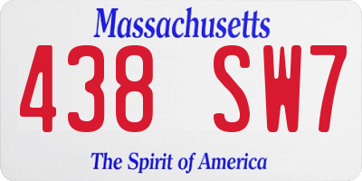MA license plate 438SW7