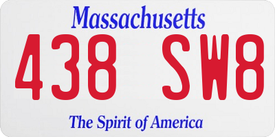 MA license plate 438SW8