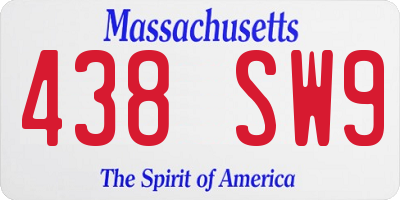 MA license plate 438SW9