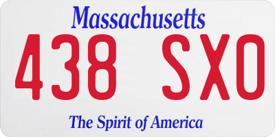 MA license plate 438SX0