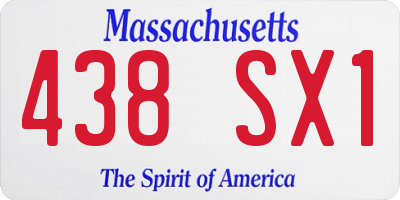 MA license plate 438SX1