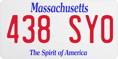 MA license plate 438SY0