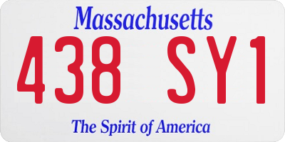 MA license plate 438SY1