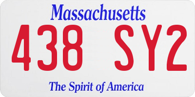 MA license plate 438SY2