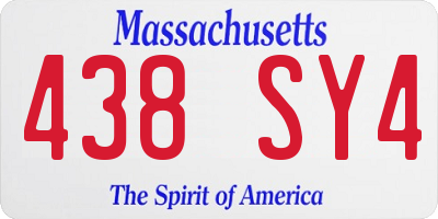 MA license plate 438SY4
