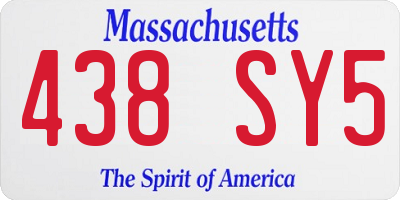 MA license plate 438SY5