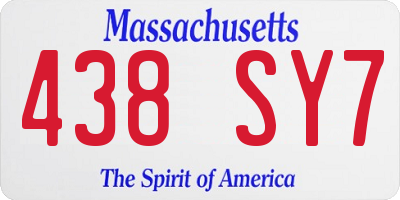 MA license plate 438SY7