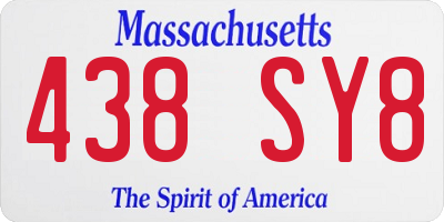 MA license plate 438SY8