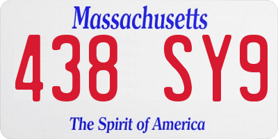 MA license plate 438SY9