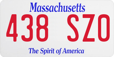 MA license plate 438SZ0