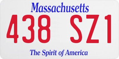 MA license plate 438SZ1