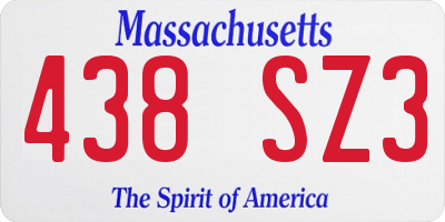 MA license plate 438SZ3