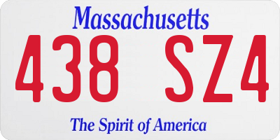 MA license plate 438SZ4