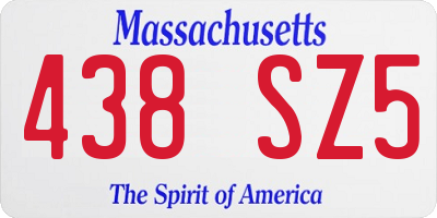 MA license plate 438SZ5