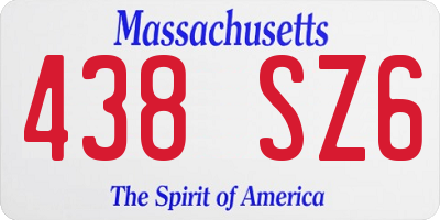 MA license plate 438SZ6