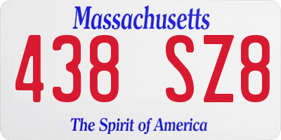 MA license plate 438SZ8