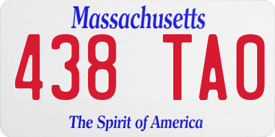 MA license plate 438TA0