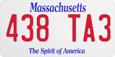 MA license plate 438TA3