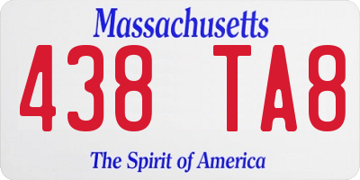 MA license plate 438TA8