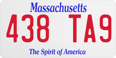 MA license plate 438TA9