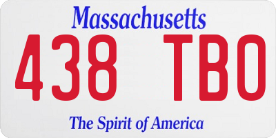 MA license plate 438TB0