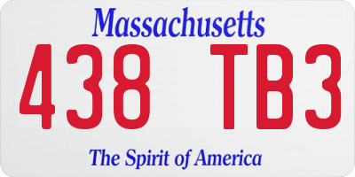MA license plate 438TB3
