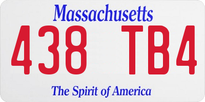 MA license plate 438TB4