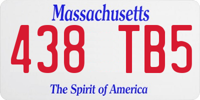 MA license plate 438TB5