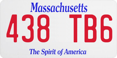 MA license plate 438TB6