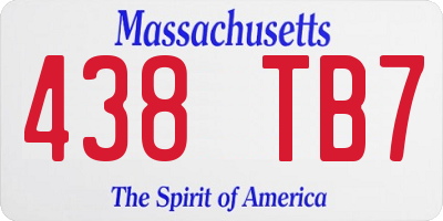 MA license plate 438TB7