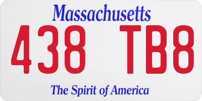 MA license plate 438TB8