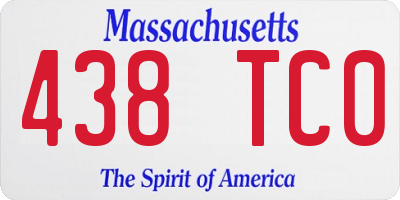 MA license plate 438TC0